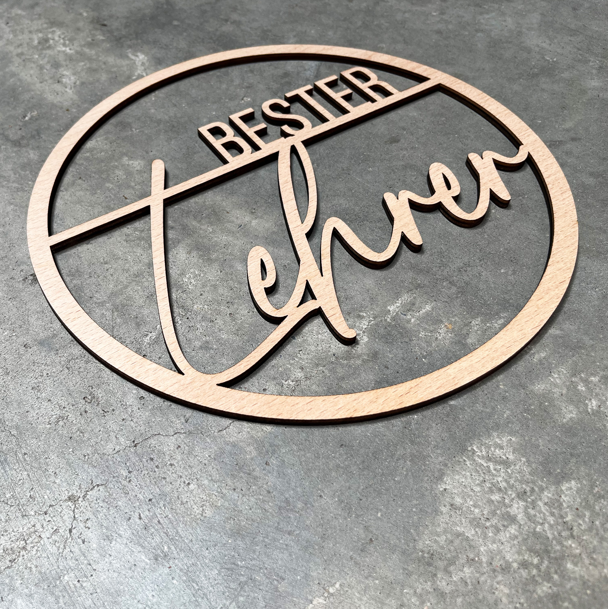 Handgefertigtes Holzschild 'Bester Lehrer' - Perfektes Geschenk für deinen Lieblingslehrer