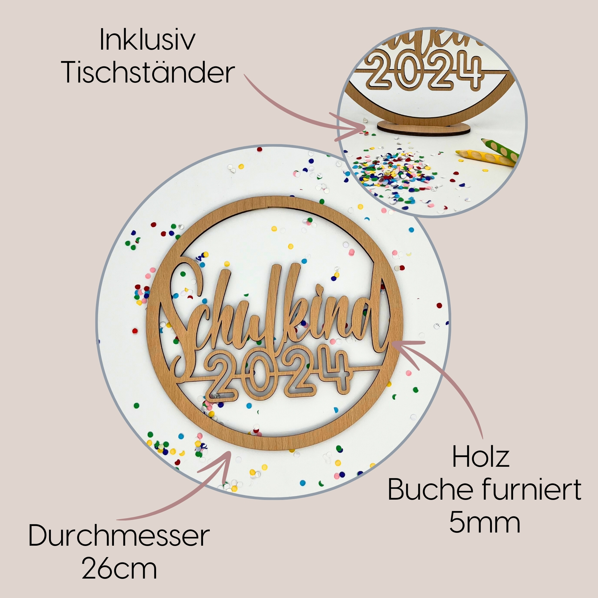 Schulkind 2024 Holzschild Deko | Schulanfang Schuleinführung